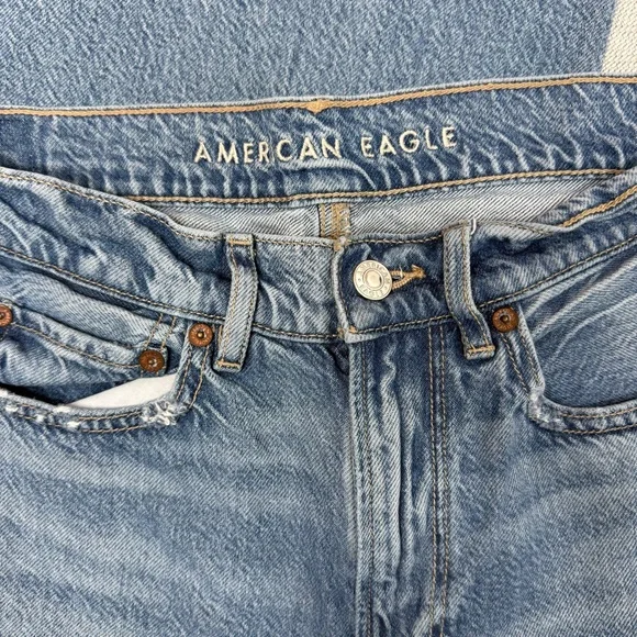 American Eagle Super High Rise Baggy Wide Leg Regular Medium Bright Indigo 6 - Picture 5 of 10